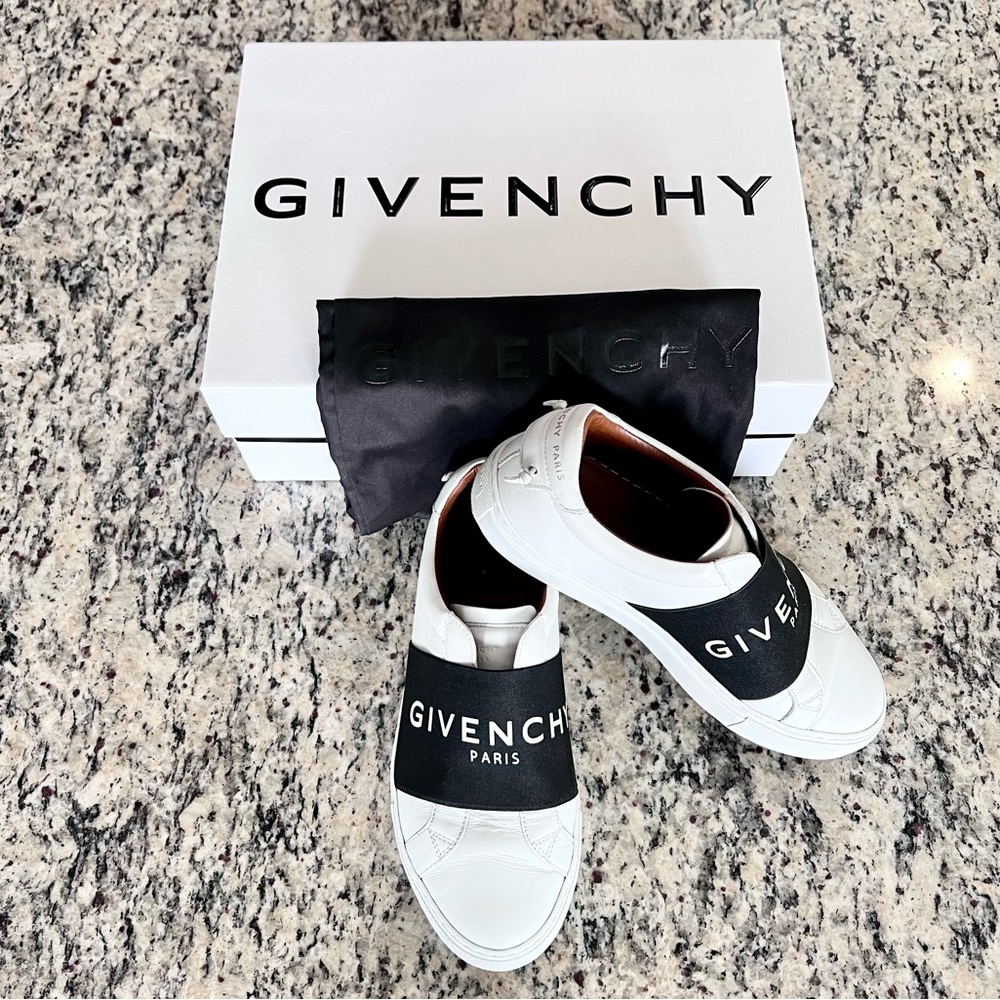 Givenchy White/Black Urban Street Logo Sneakers Size EU 36.5